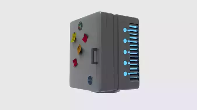 Futuristic Sci-Fi Fridge Free 3D model