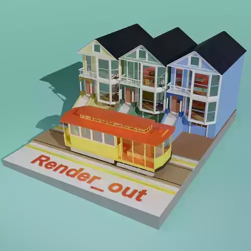 Low-poly illustration of SanFrancosco 