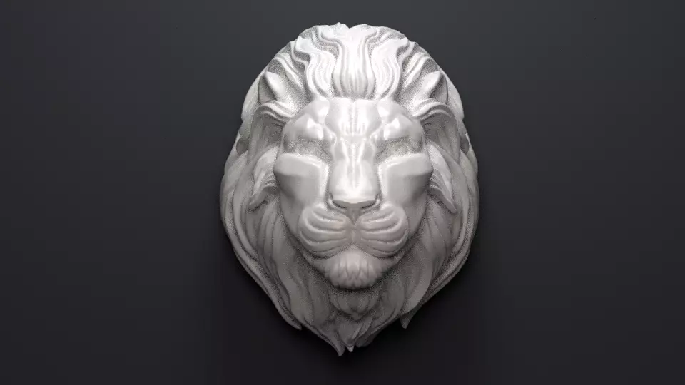 Lion Head Sculpture 3D print model