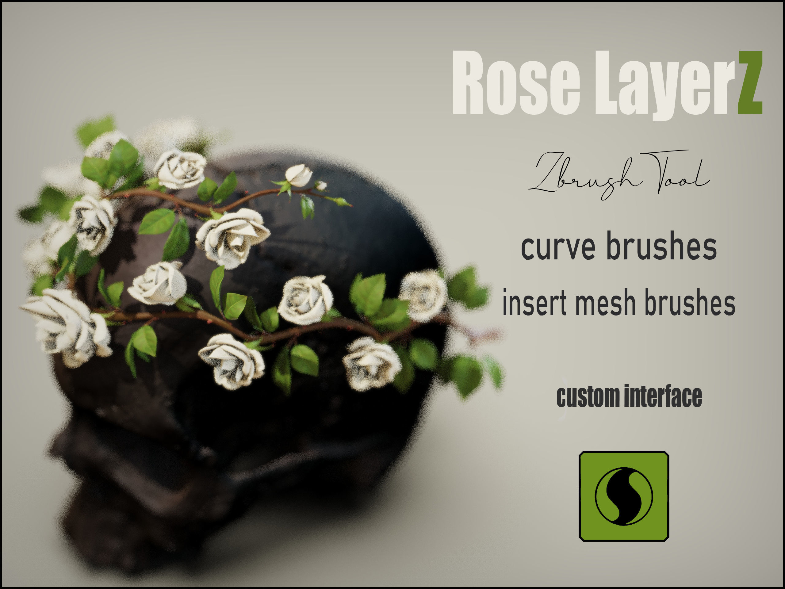 Rose LaerZ  Zbrush tool  Low-poly 3D model_2