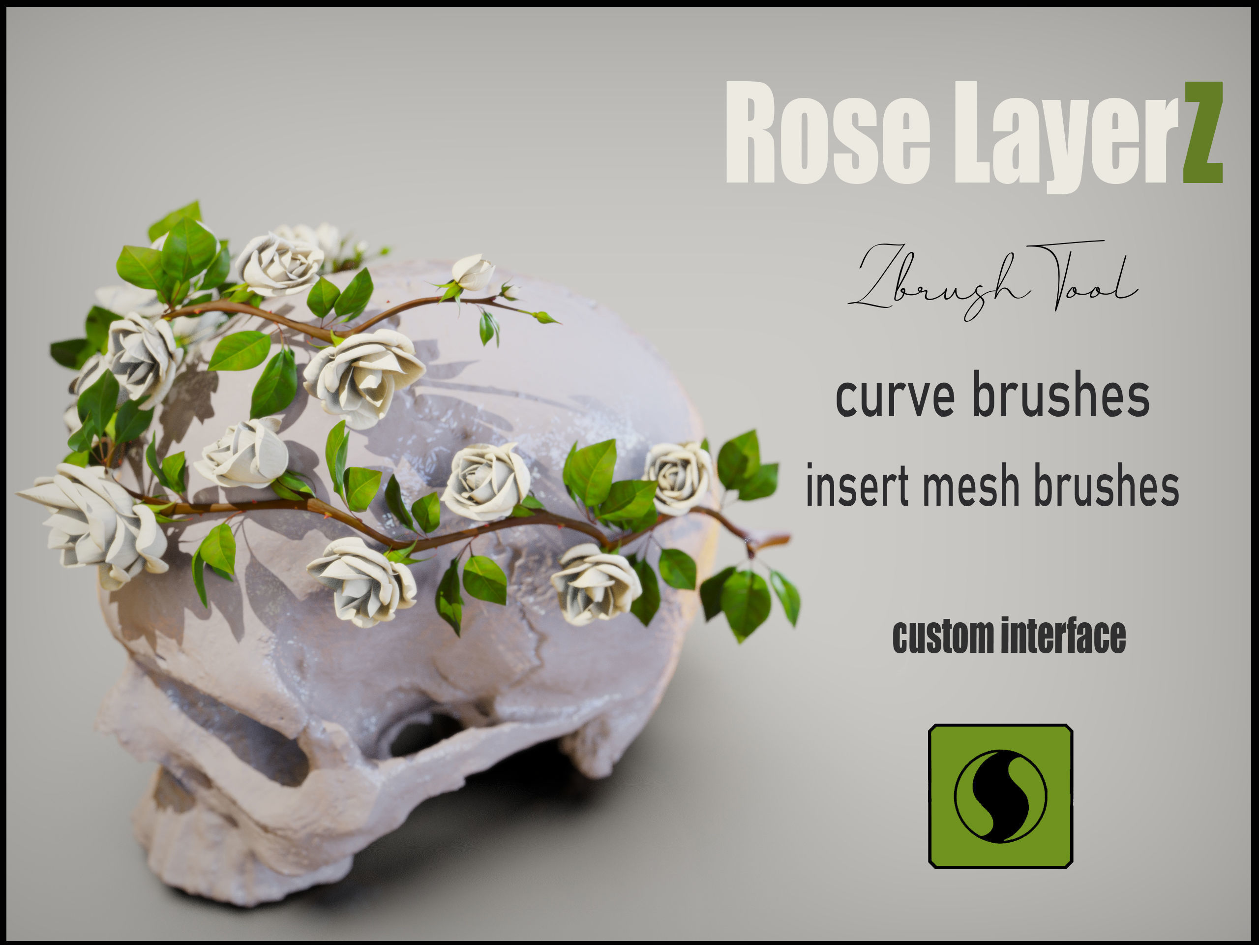 Rose LaerZ  Zbrush tool  Low-poly 3D model_0