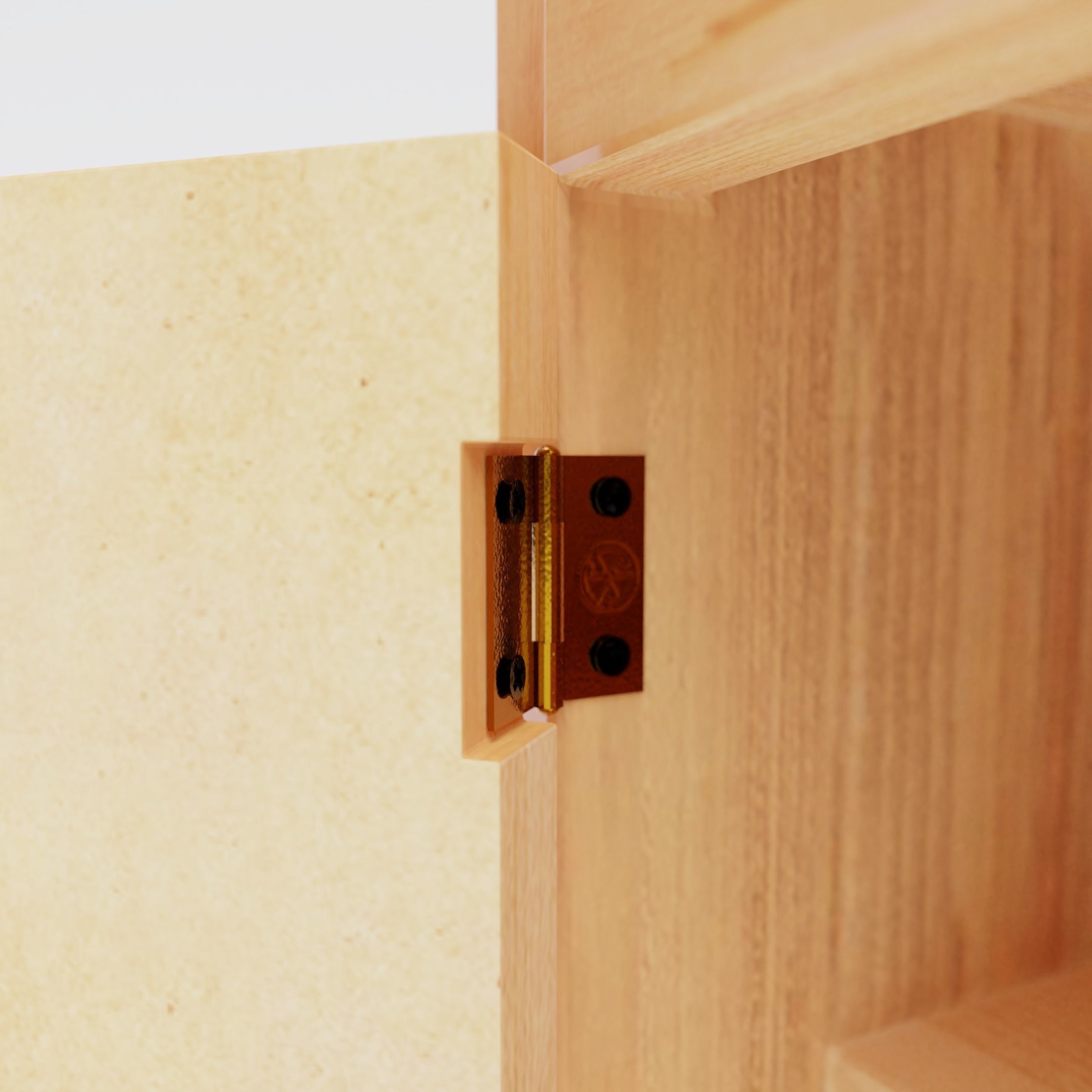 Nightstand bedside table with three drawers 3D model_4