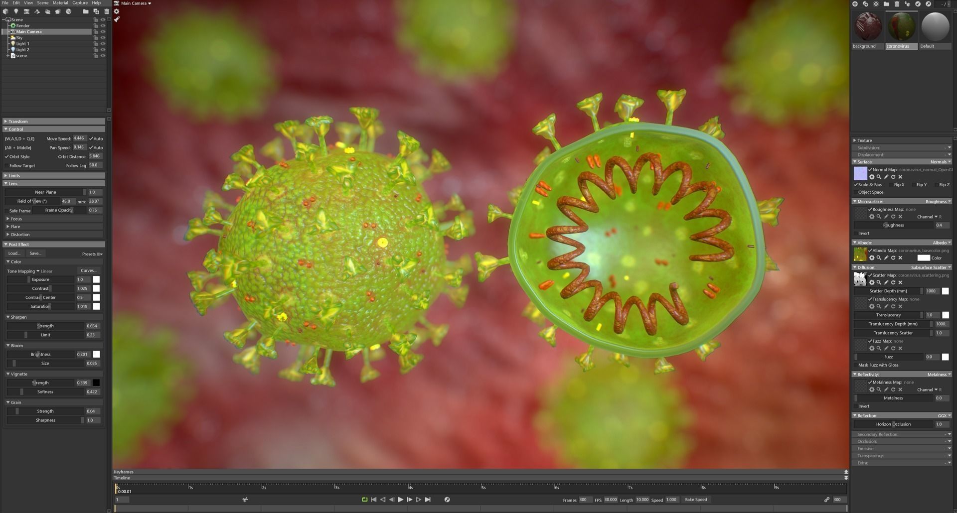 Coronavirus SARS CoV 2 Low-poly 3D model_9