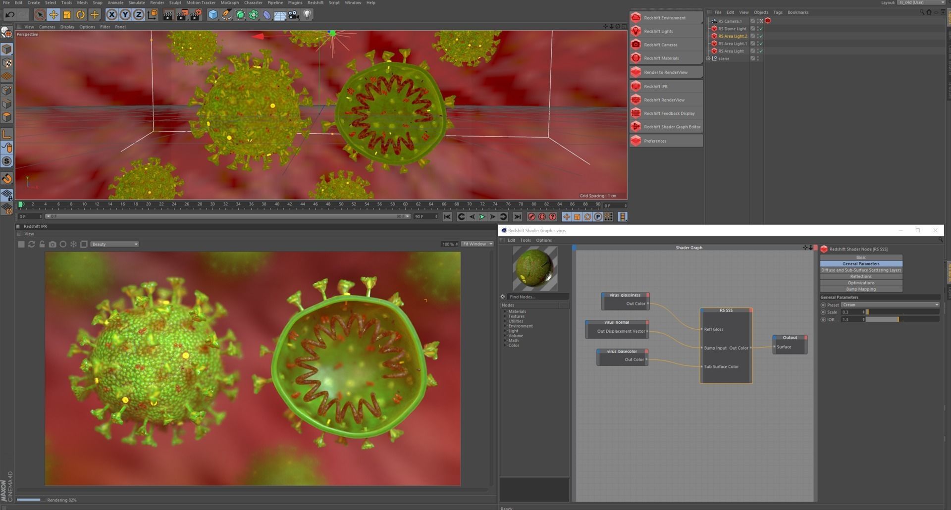 Coronavirus SARS CoV 2 Low-poly 3D model_7