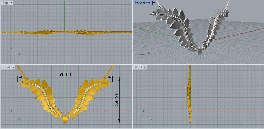 Necklace Delicate Movements - Jewelry 3D - GA-28 3D print model_15