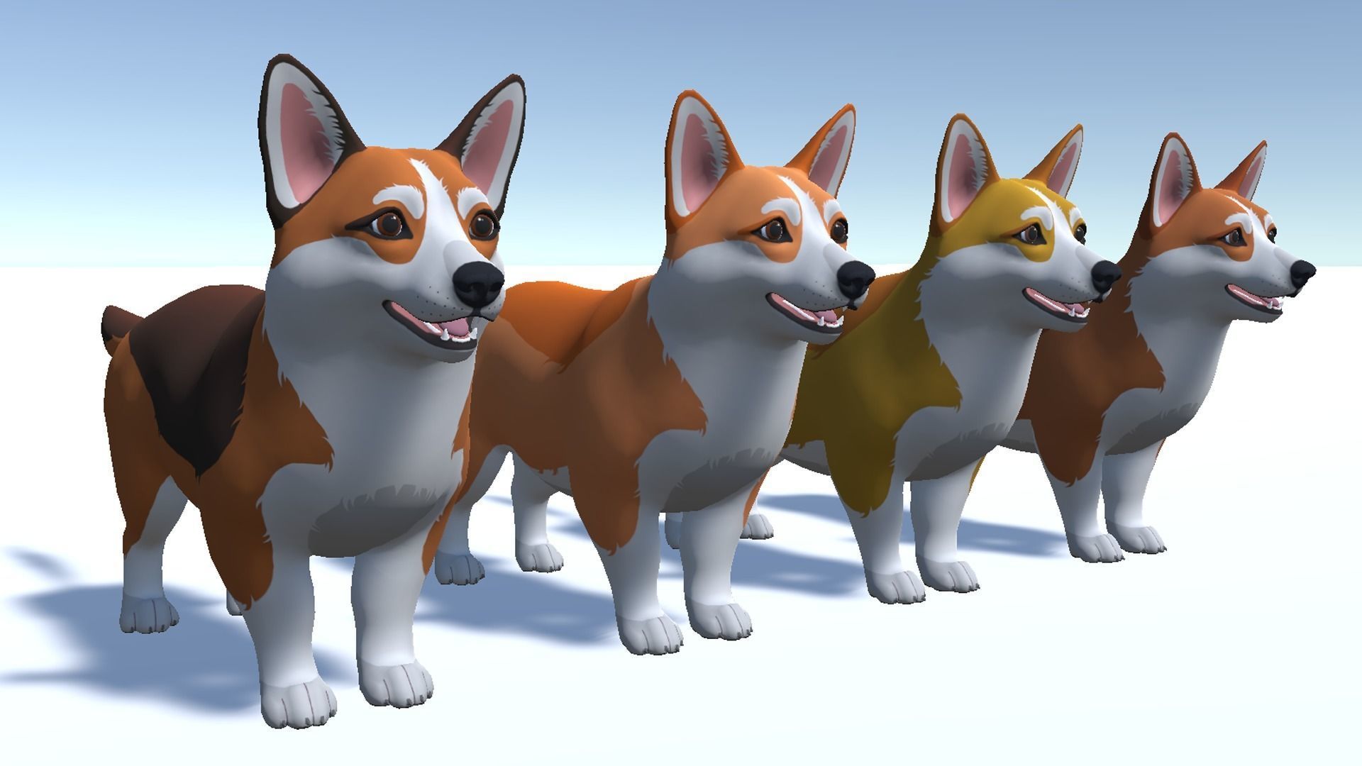 Cartoon Dog - Corgi Low-poly 3D model_9