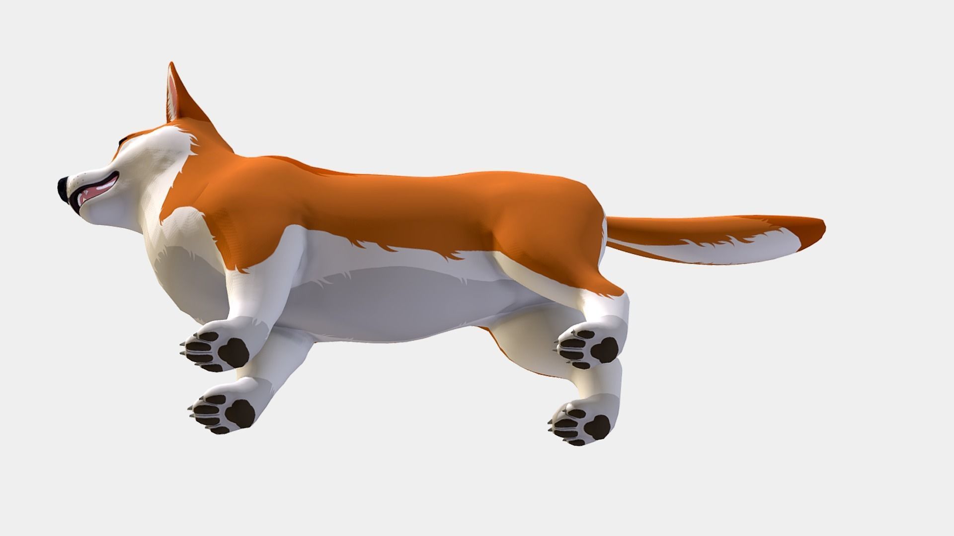 Cartoon Dog - Corgi Low-poly 3D model_6