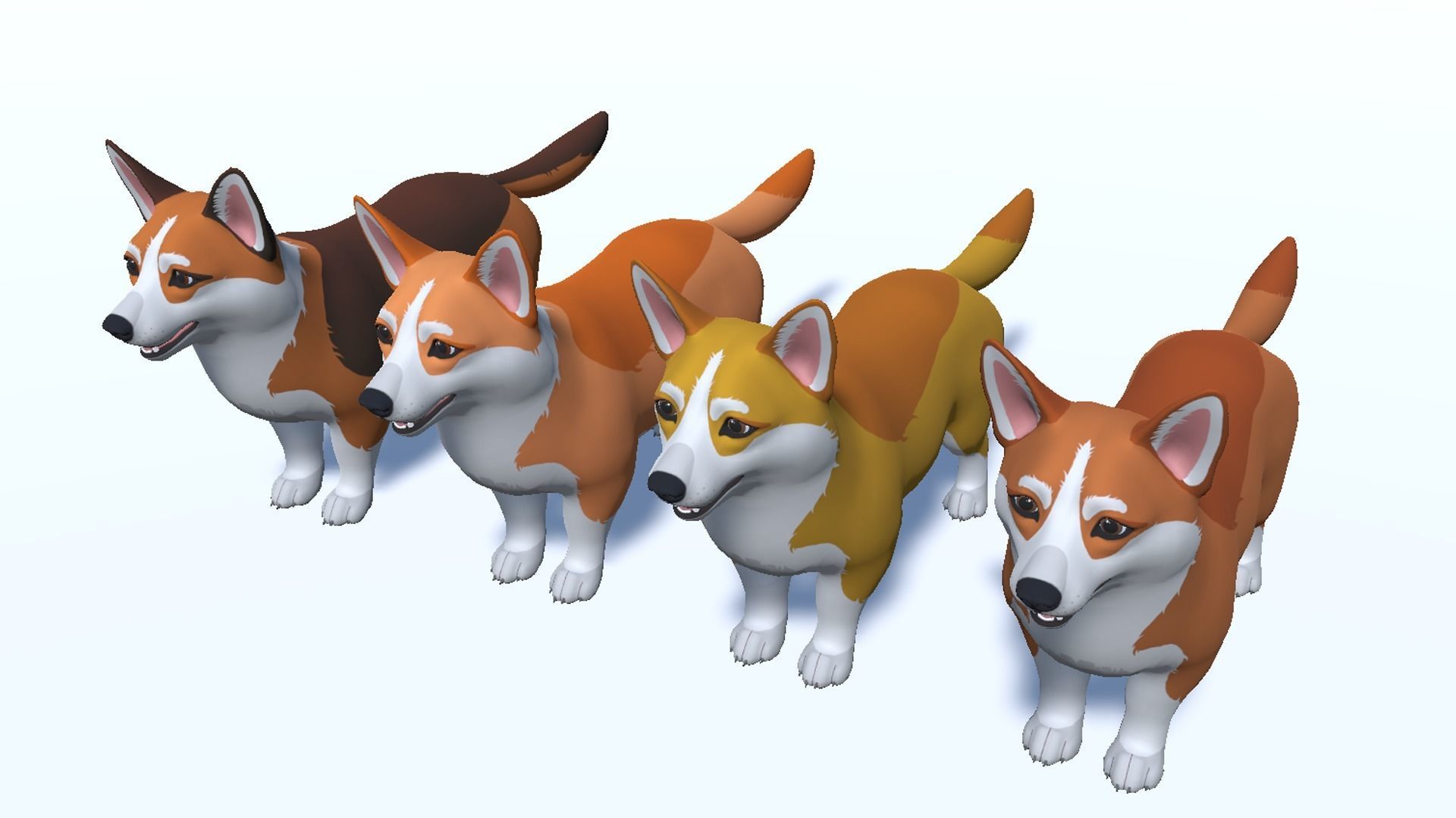 Cartoon Dog - Corgi Low-poly 3D model_10