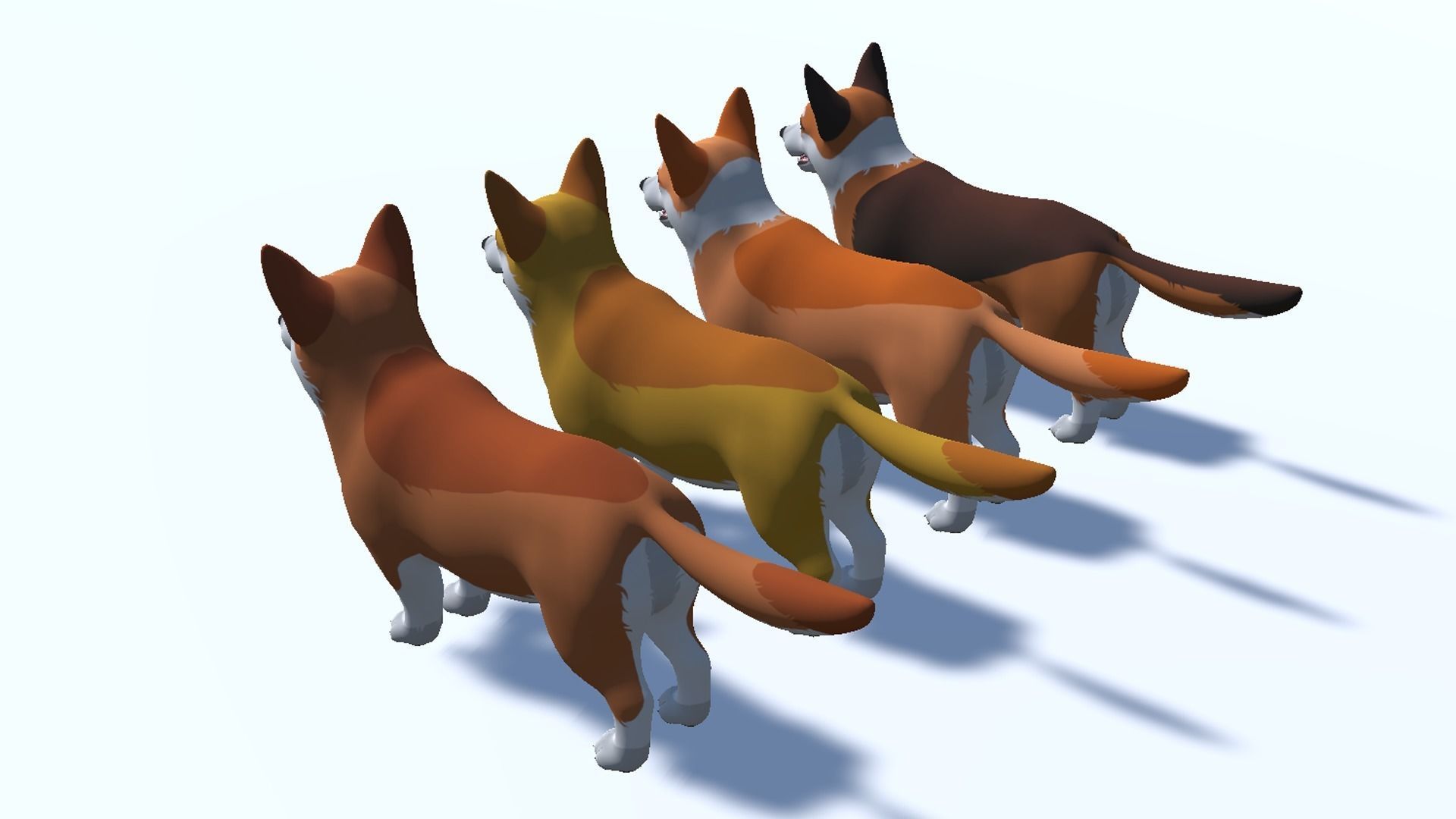 Cartoon Dog - Corgi Low-poly 3D model_12