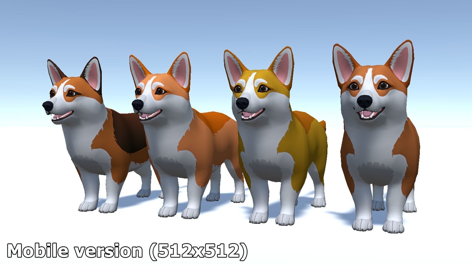 Cartoon Dog - Corgi Low-poly 3D model_13