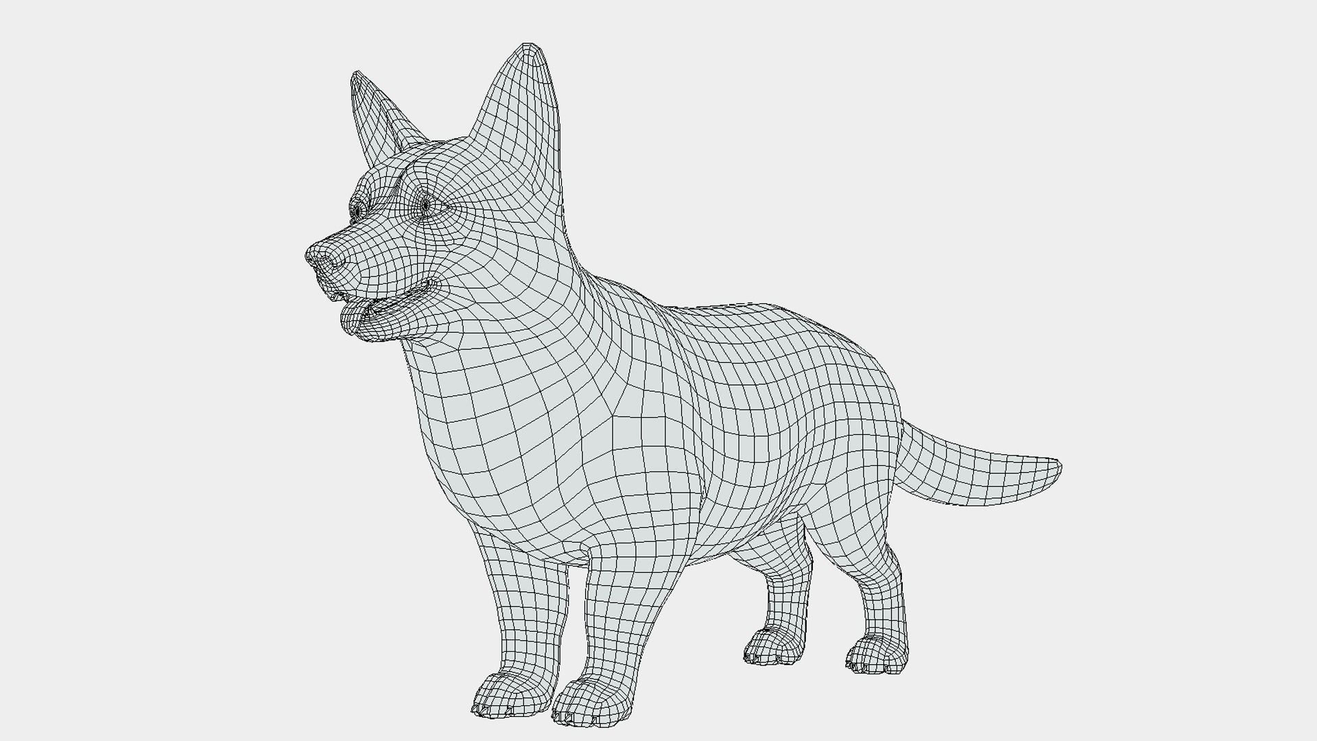Cartoon Dog - Corgi Low-poly 3D model_14