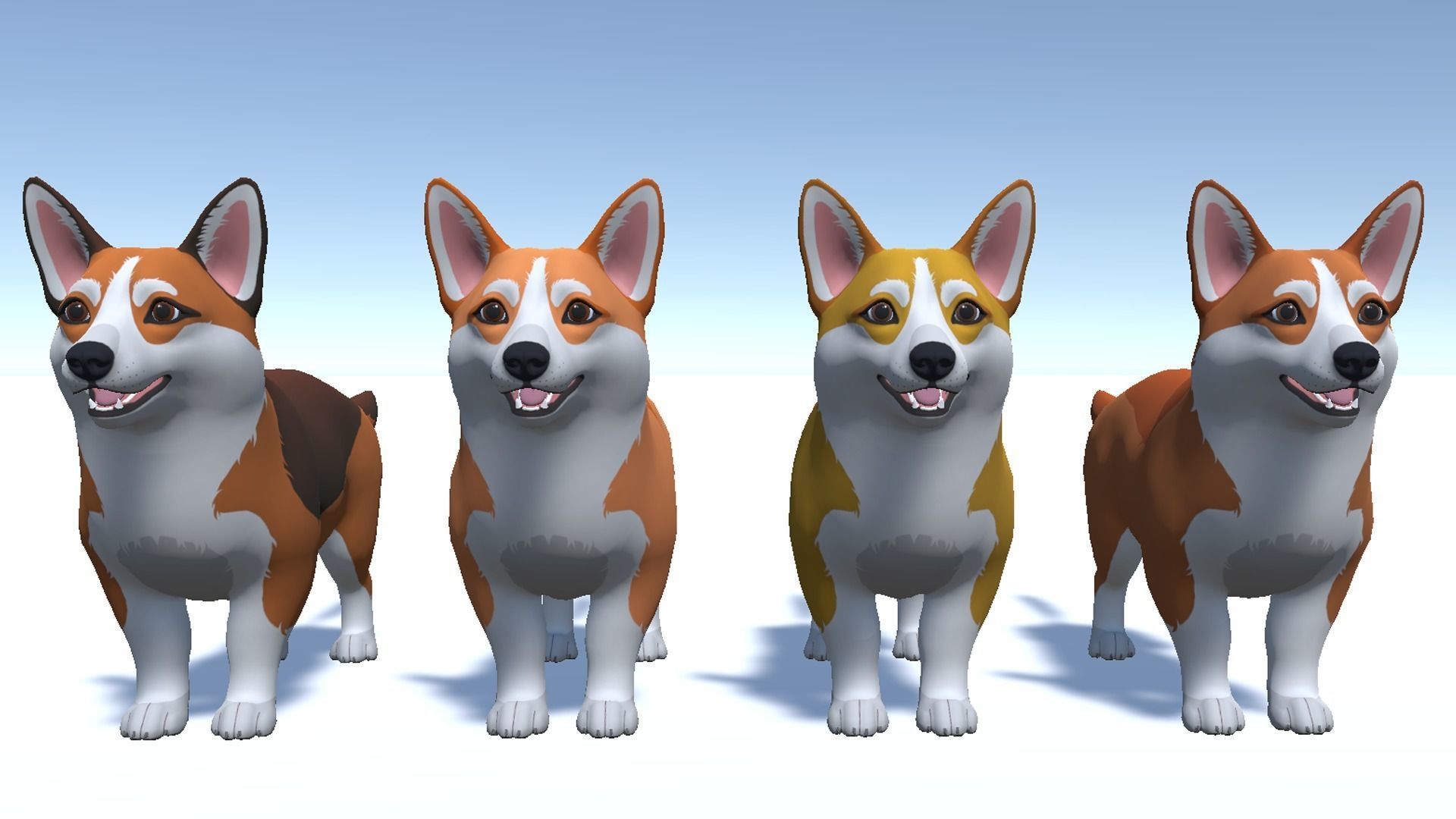 Cartoon Dog - Corgi Low-poly 3D model_8