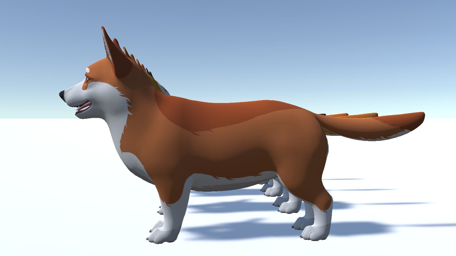 Cartoon Dog - Corgi Low-poly 3D model_11