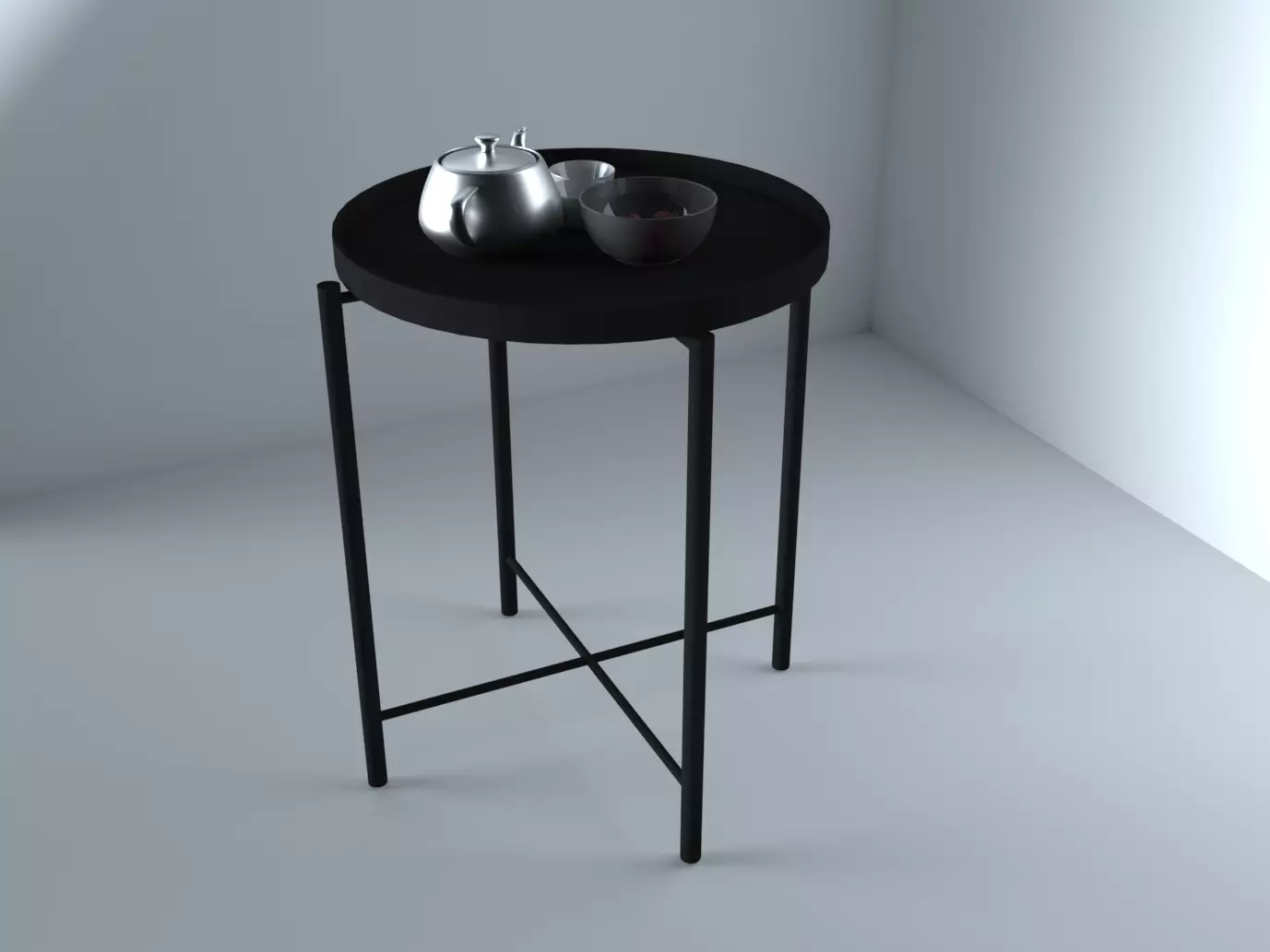 CoffeeTable side table with cup and saucer Free 3D model