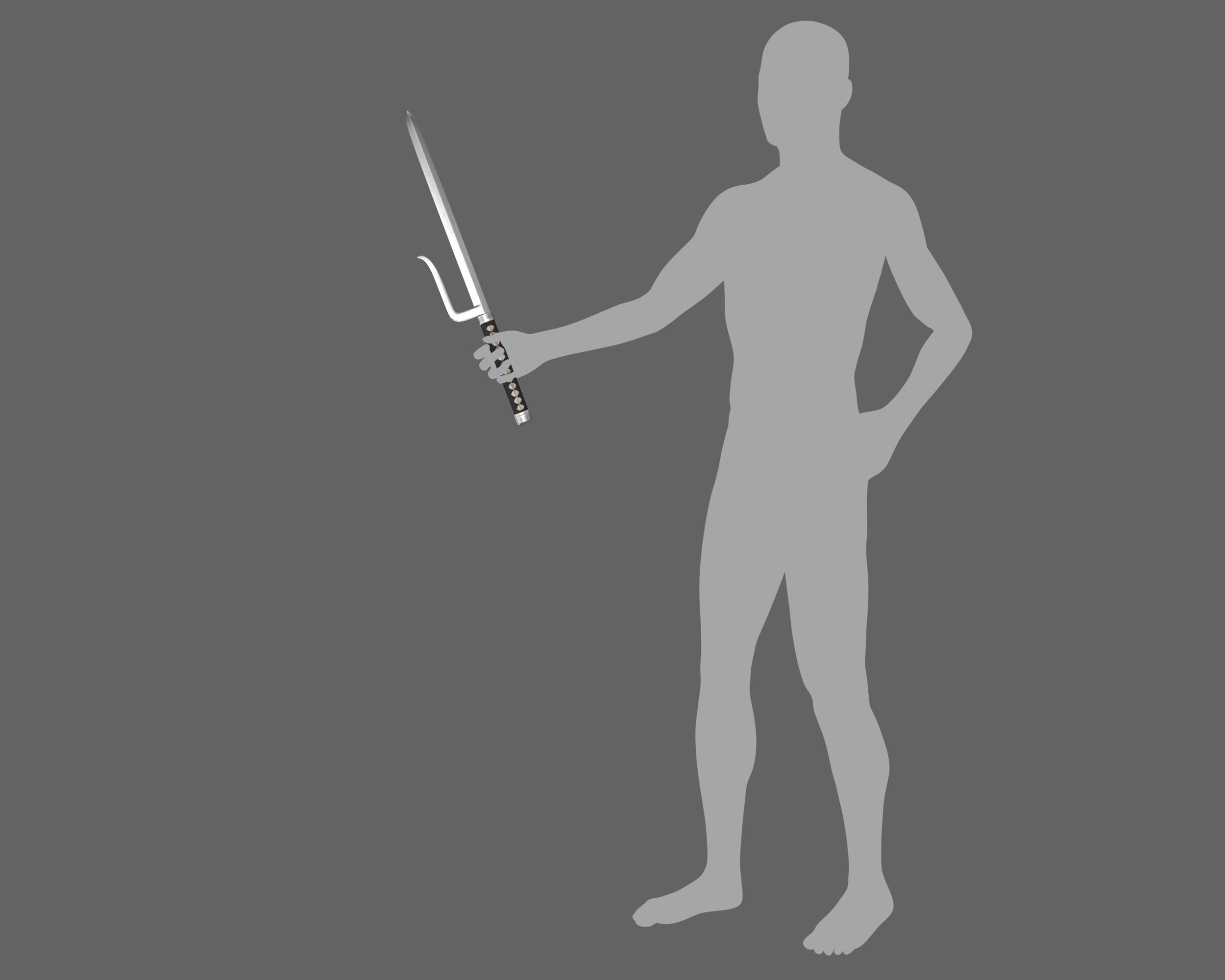 Ancient Japanese Jutte Low-poly 3D model_17