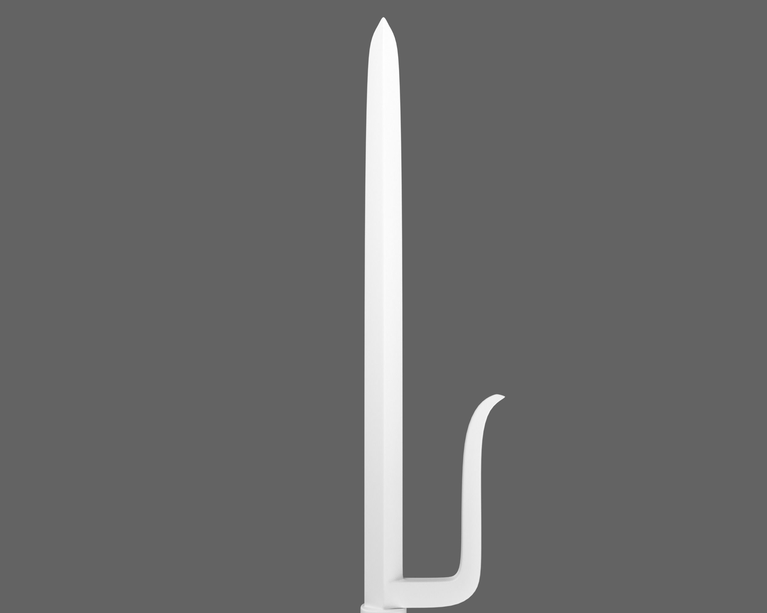 Ancient Japanese Jutte Low-poly 3D model_12