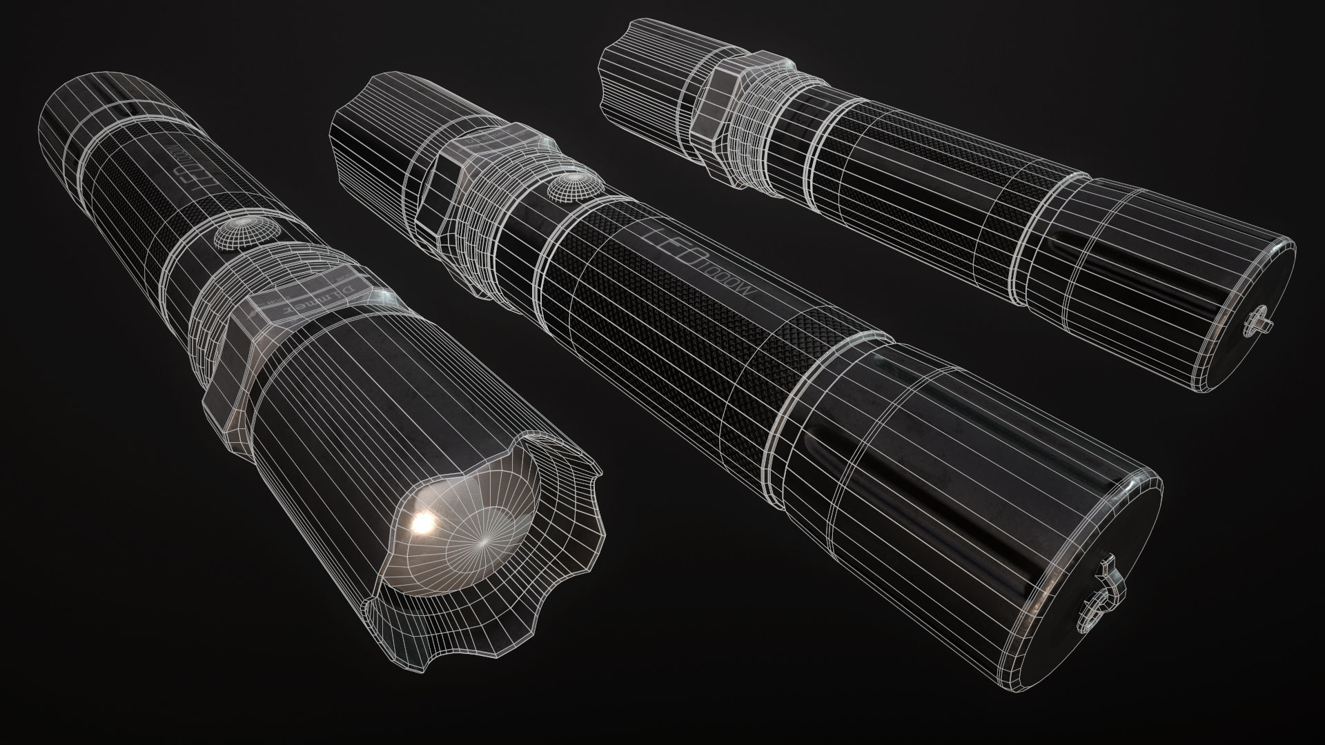 Flashlight Low-poly 3D model_2