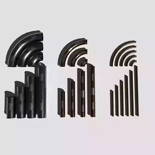 Modular Sci Fi Pipe Pack Low-poly 3D model