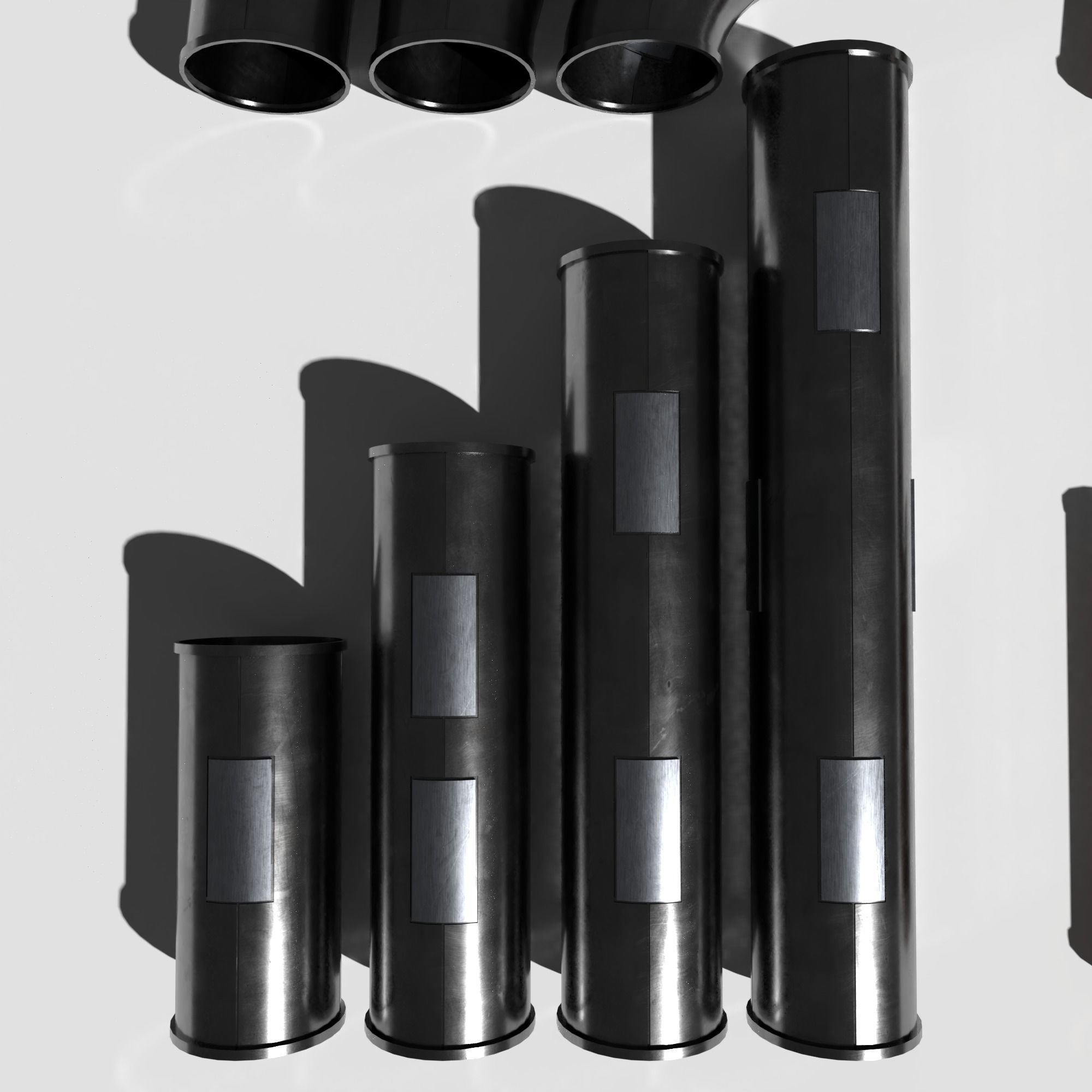 Modular Sci Fi Pipe Pack Low-poly 3D model_5