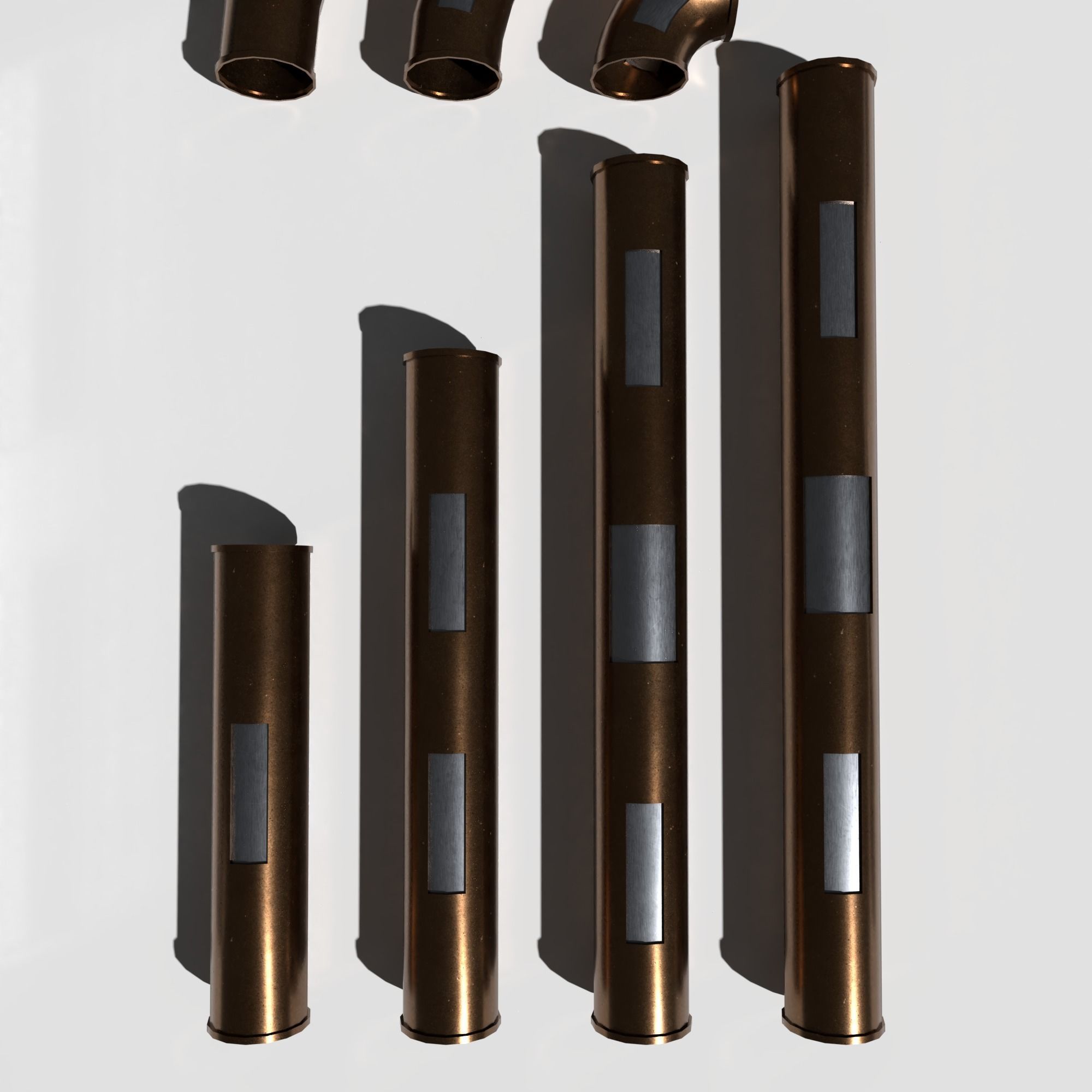 Modular Sci Fi Pipe Pack Low-poly 3D model_7