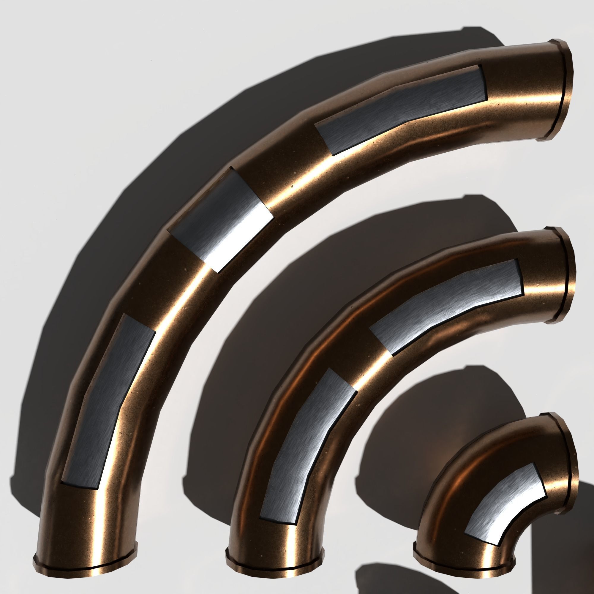 Modular Sci Fi Pipe Pack Low-poly 3D model_8