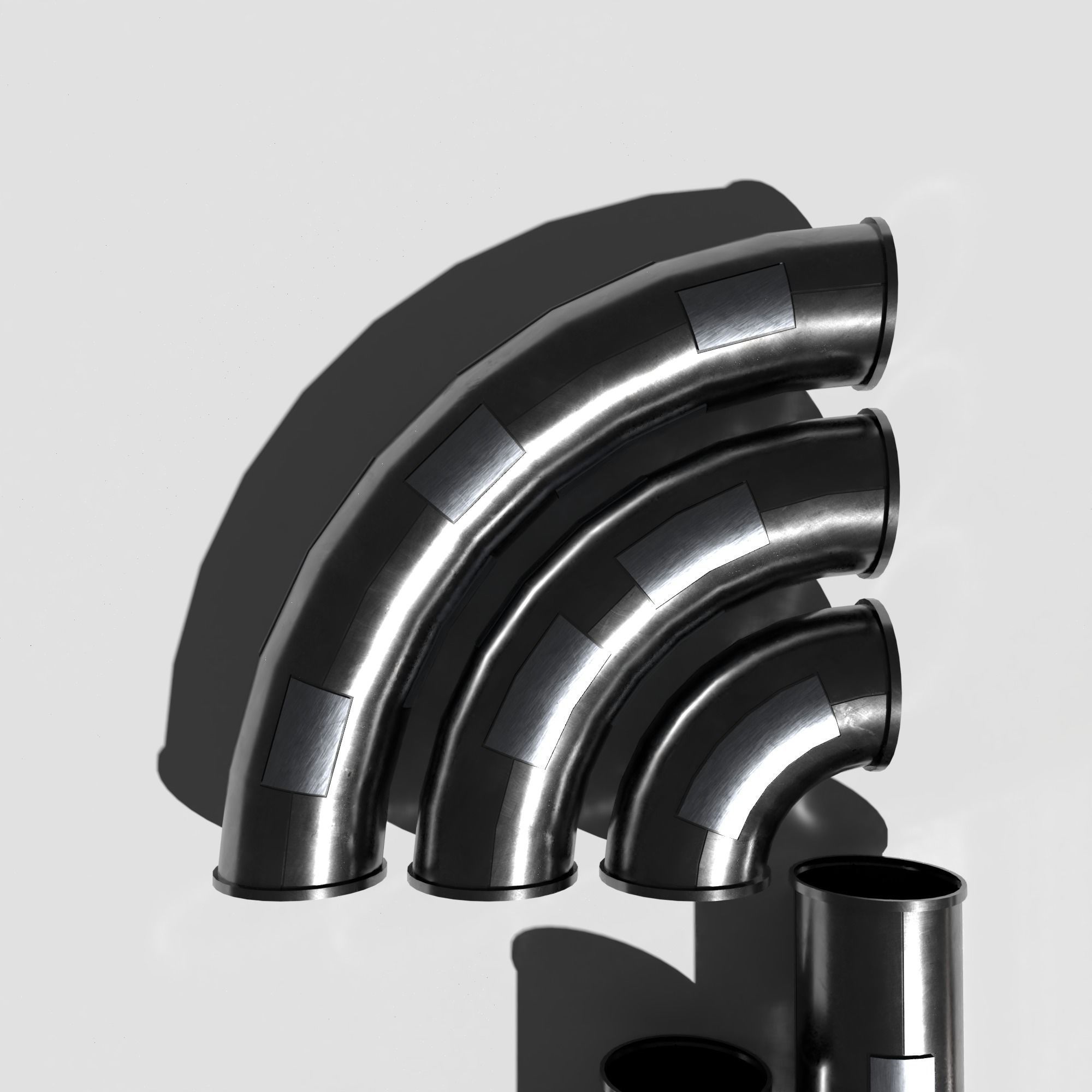 Modular Sci Fi Pipe Pack Low-poly 3D model_6