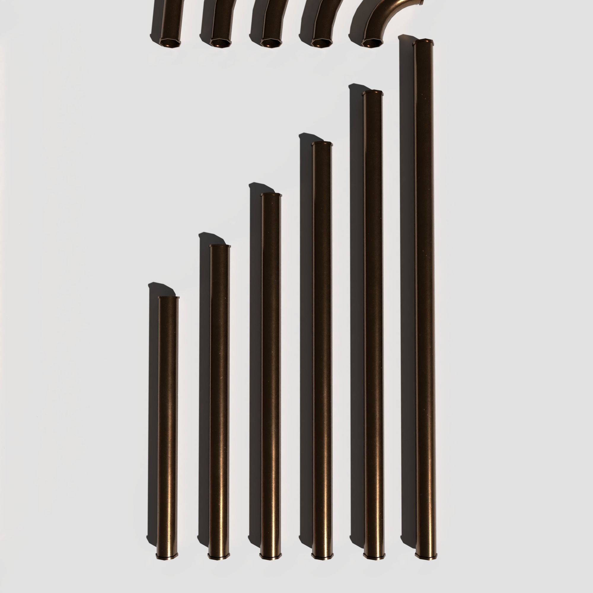 Modular Sci Fi Pipe Pack Low-poly 3D model_9