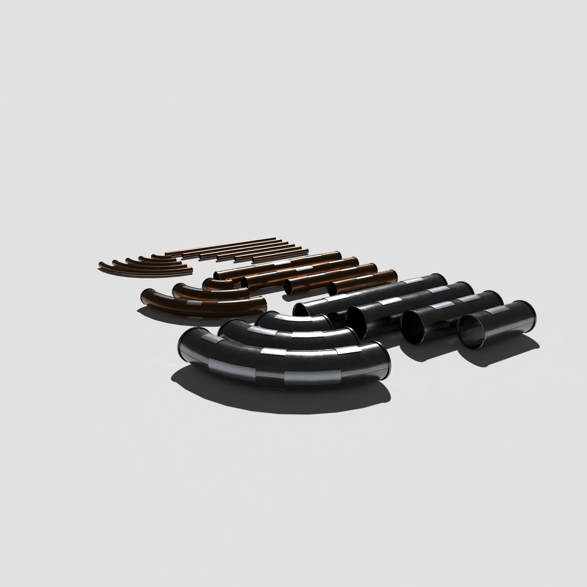 Modular Sci Fi Pipe Pack Low-poly 3D model_4