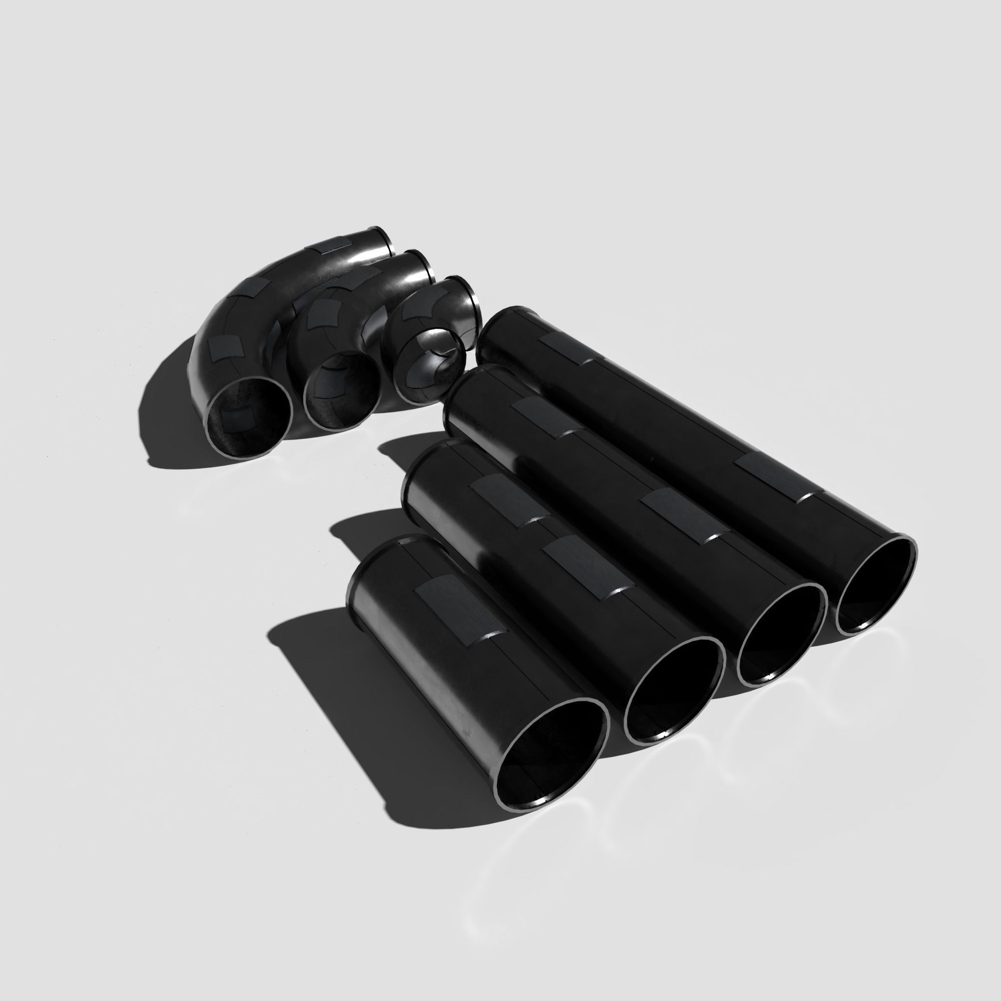 Modular Sci Fi Pipe Pack Low-poly 3D model_11