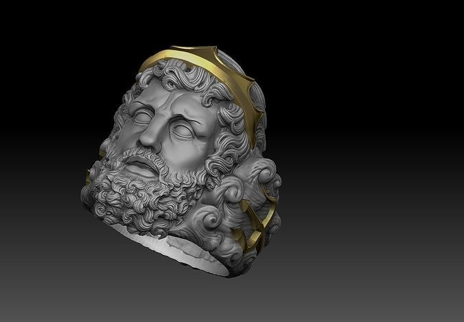 poseidon ring  greek  god  3D print model