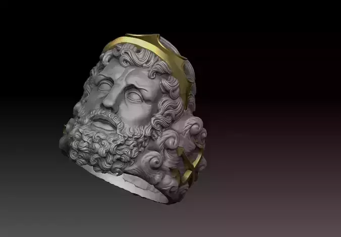 poseidon ring  greek  god  3D print model