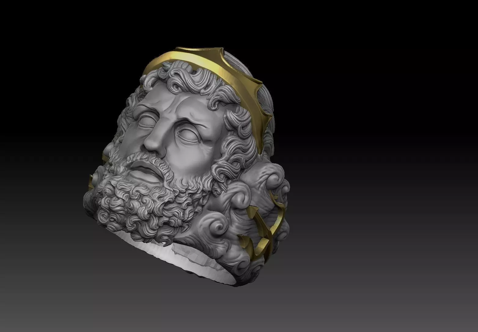 poseidon ring greek god 3D print model