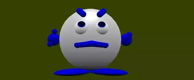 snowmon egg with eyes and sad expression