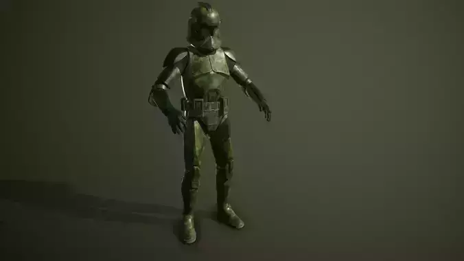 star wars Clone trooper Phase 1 jungle Low-poly 3D model