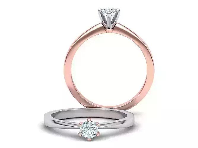 Engagement Solitaire ring with 4mm main stone 6 prong head set