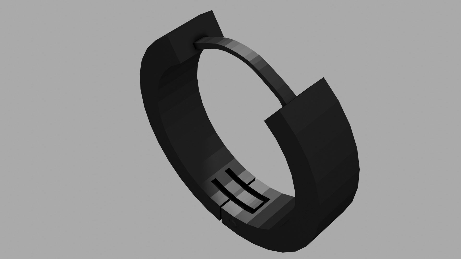 Low-poly Hoop Earring Low-poly 3D model_3