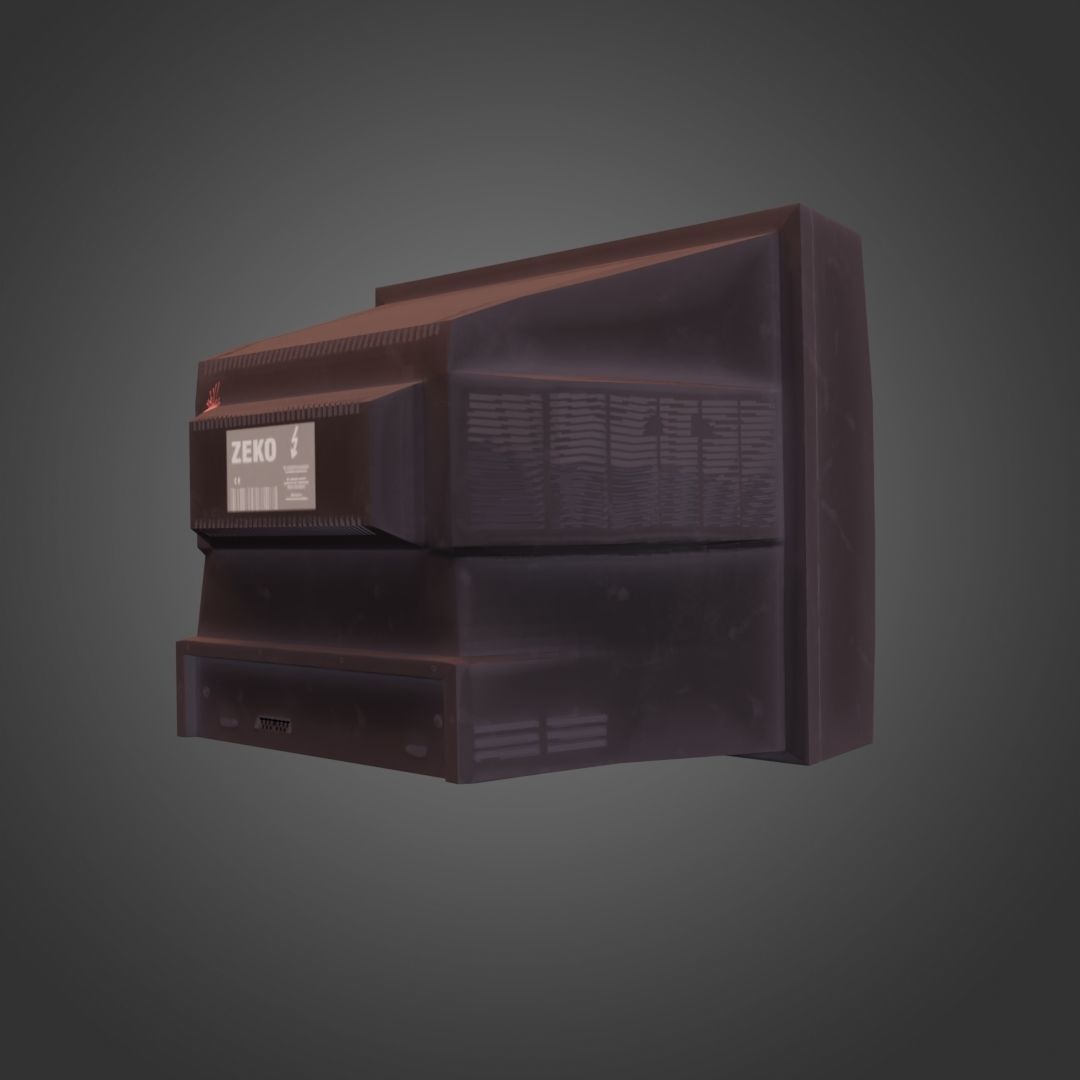 Old Television Low-poly 3D model_2