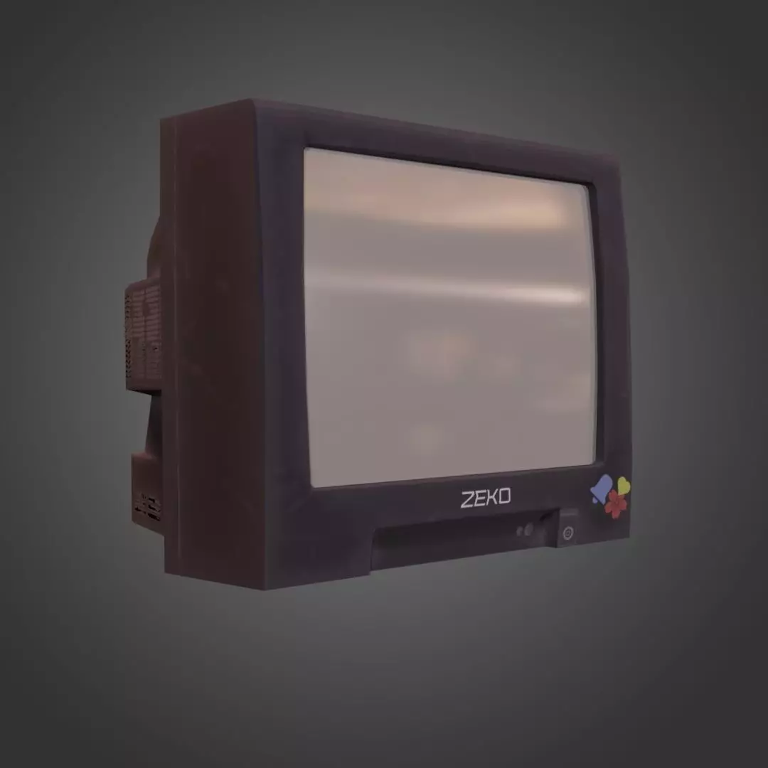 Old Television Low-poly 3D model_0