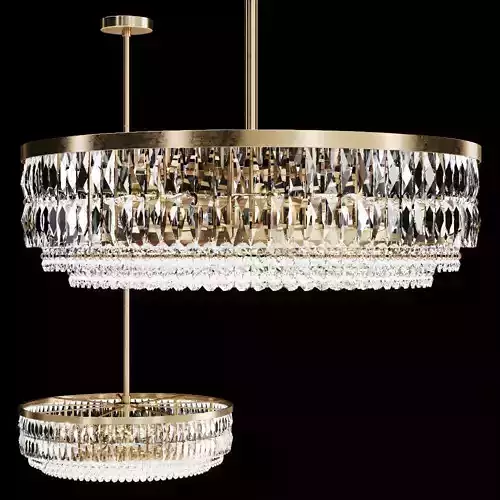 Restoration Hardware PORTIA CRYSTAL LARGE PENDANT Brass