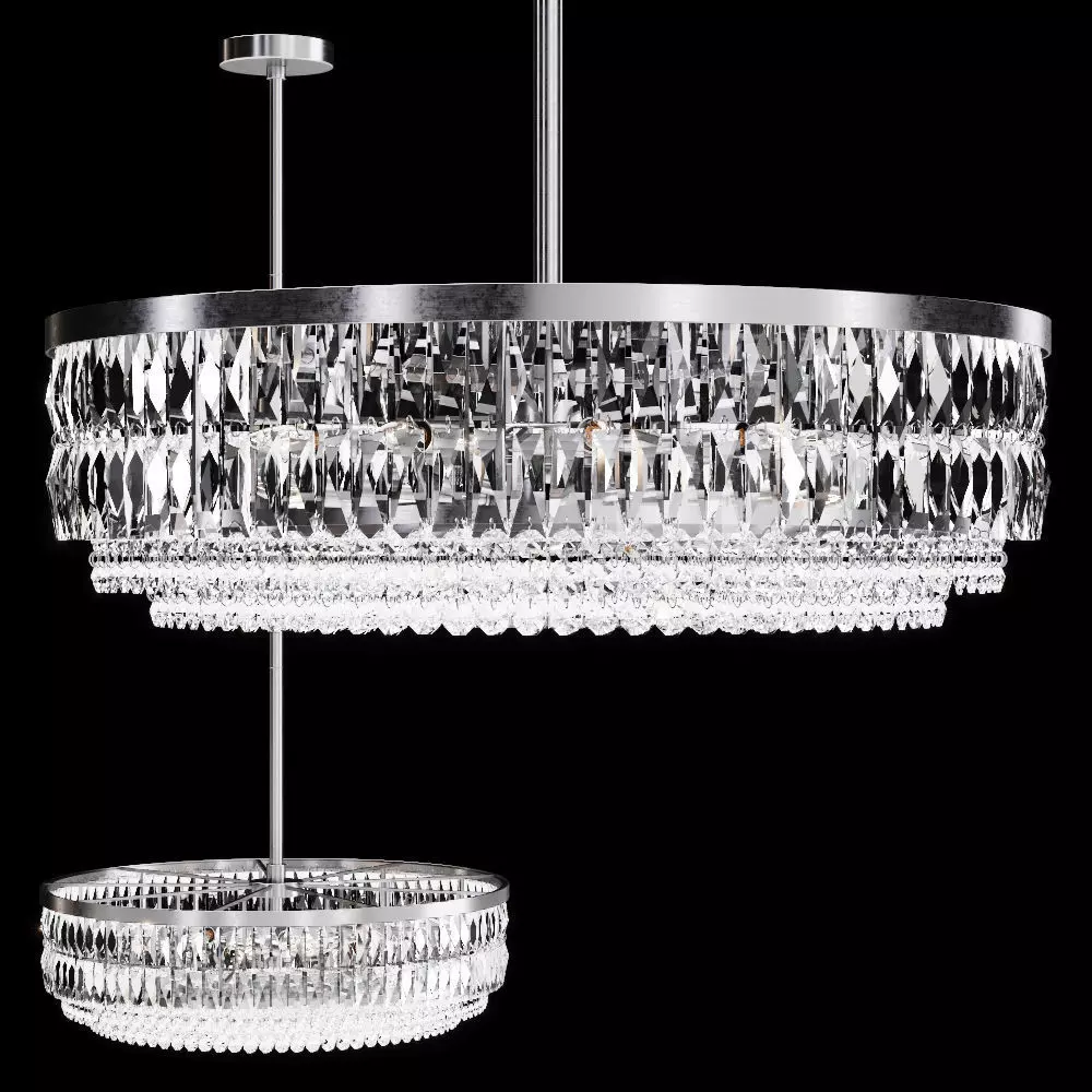 Restoration Hardware PORTIA CRYSTAL LARGE PENDANT Silver 3D model_0