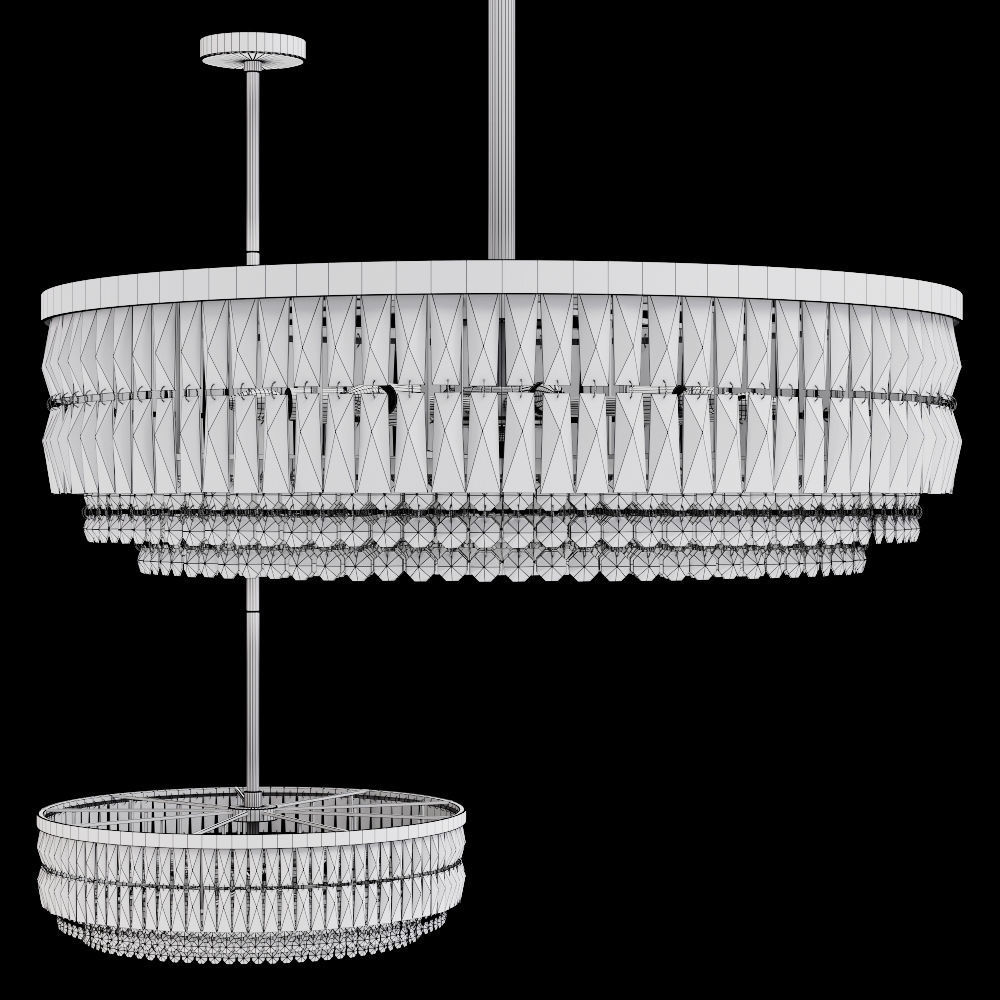 Restoration Hardware PORTIA CRYSTAL LARGE PENDANT Silver 3D model_1