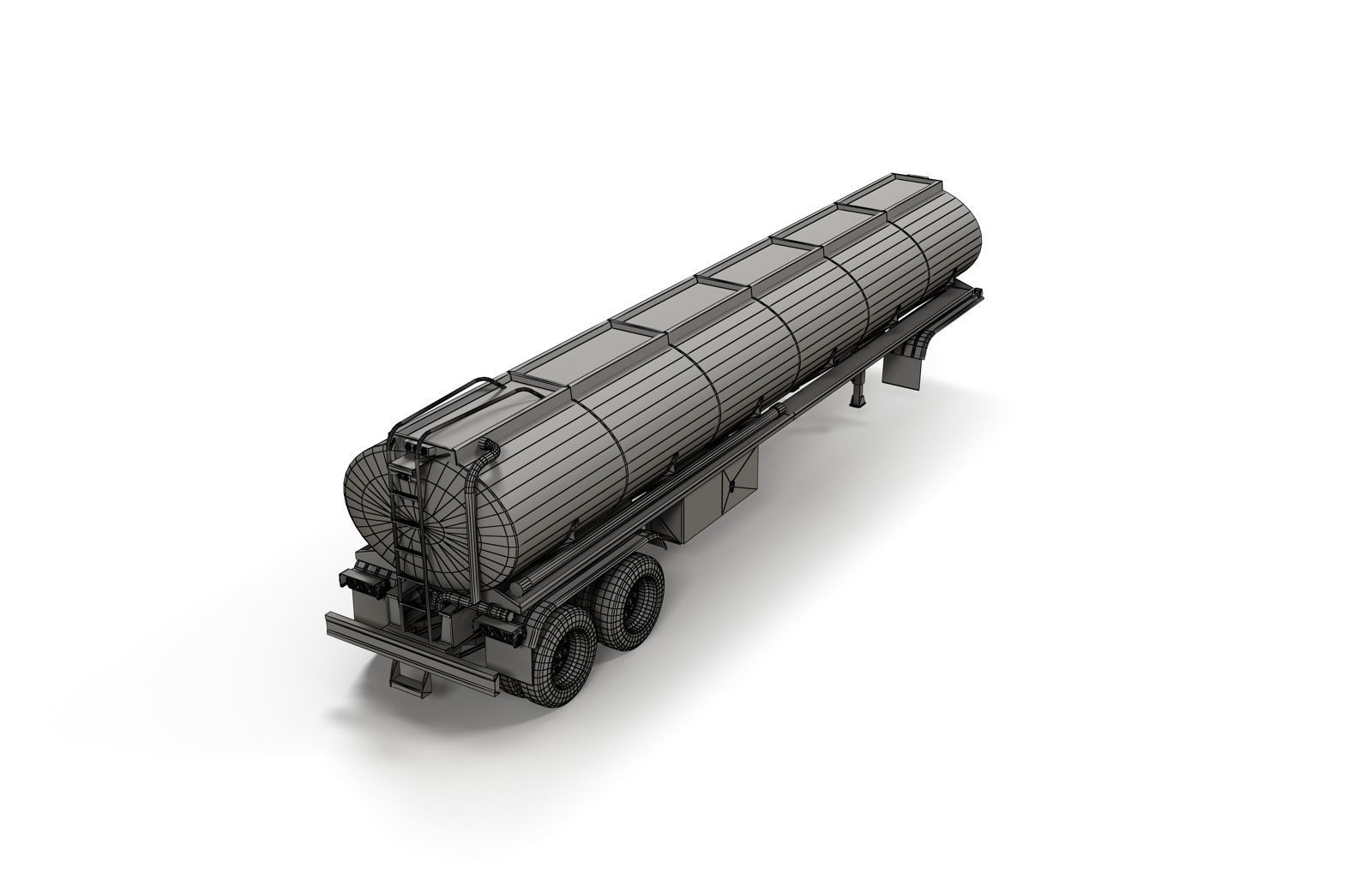 Peterbilt 359 fuel trailer Low-poly 3D model_39