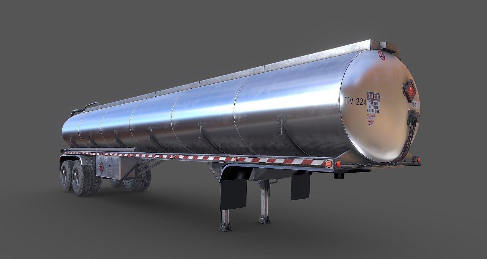 Peterbilt 359 fuel trailer Low-poly 3D model_57