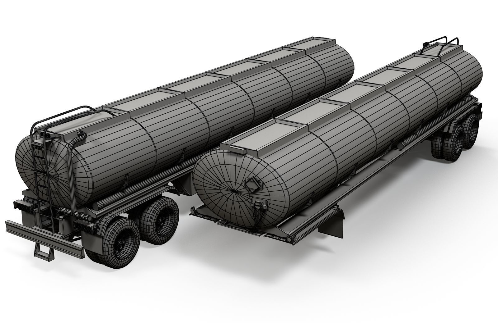 Peterbilt 359 fuel trailer Low-poly 3D model_30