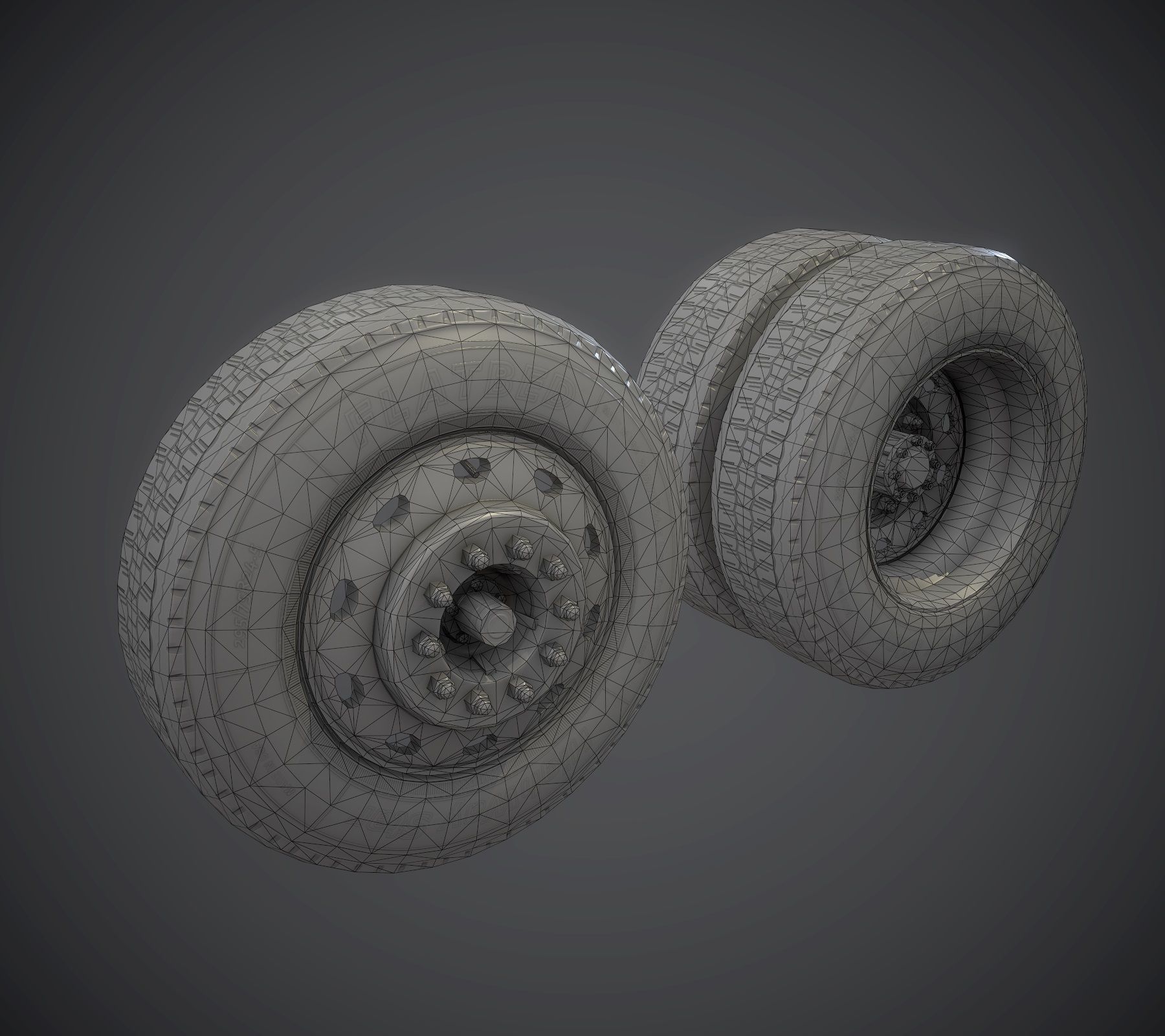 Peterbilt 359 fuel trailer Low-poly 3D model_75