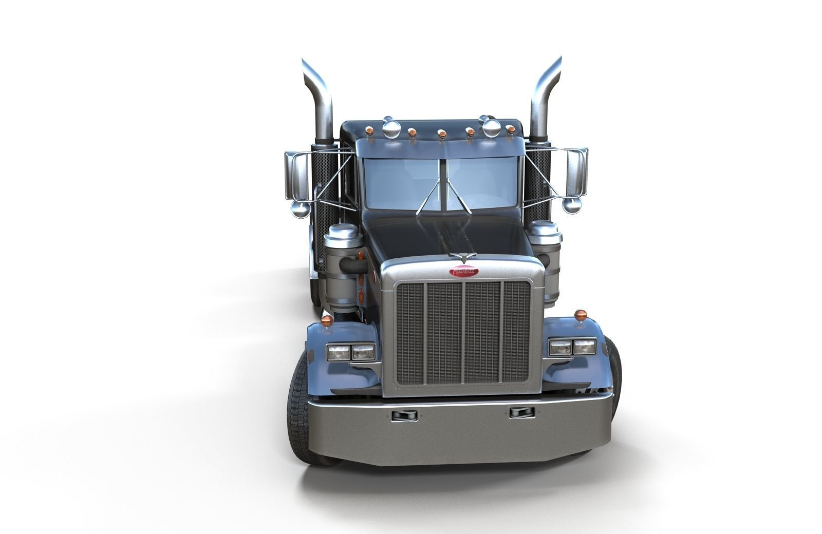 Peterbilt 359 fuel trailer Low-poly 3D model_10