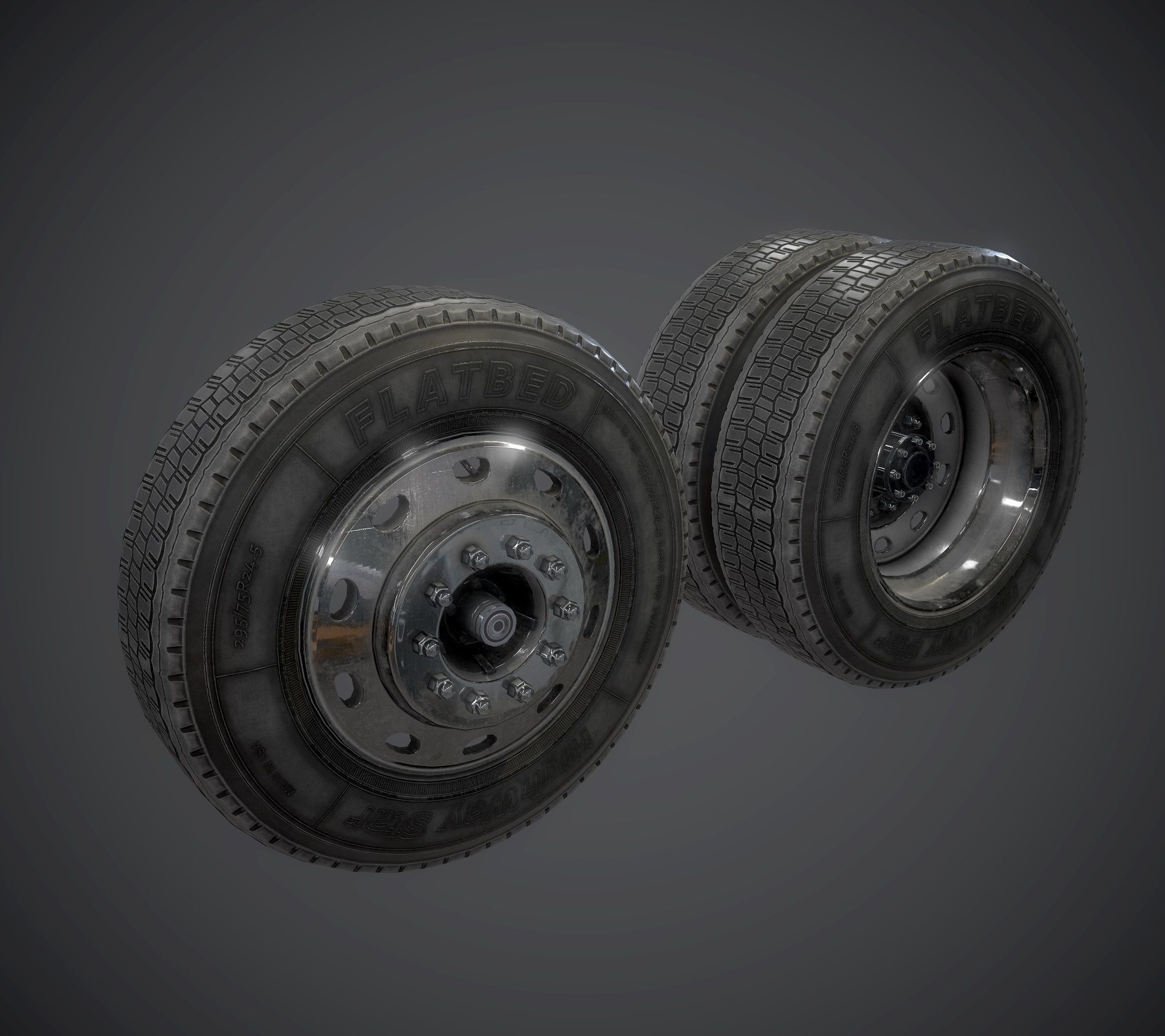 Peterbilt 359 fuel trailer Low-poly 3D model_74