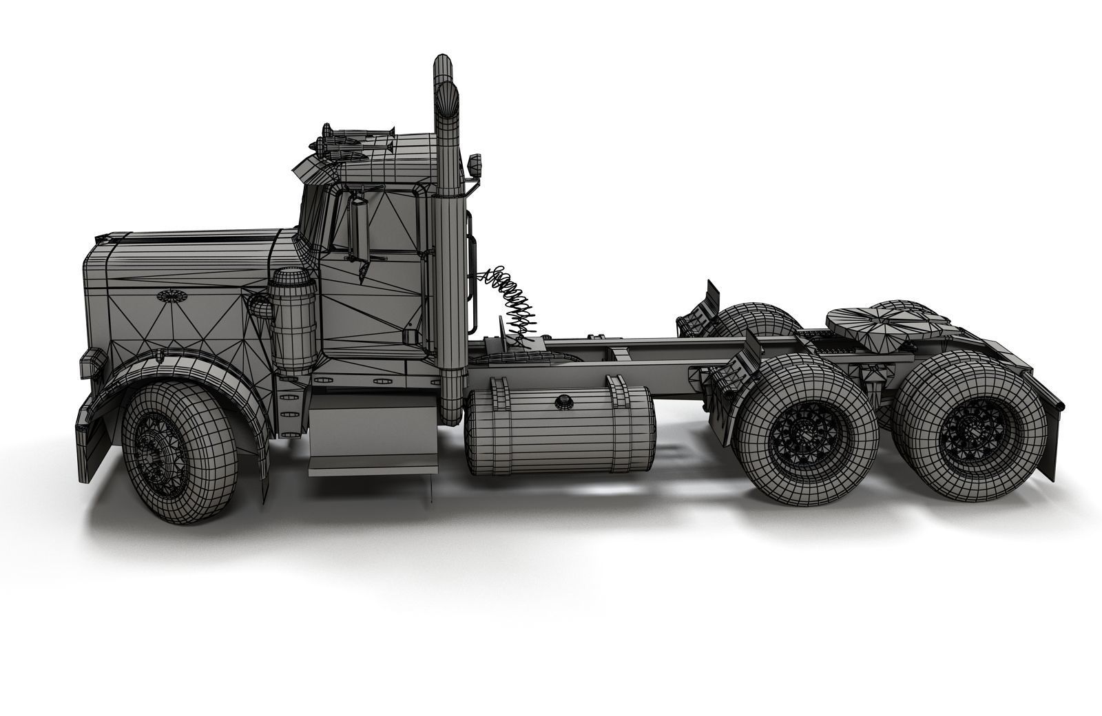 Peterbilt 359 fuel trailer Low-poly 3D model_37