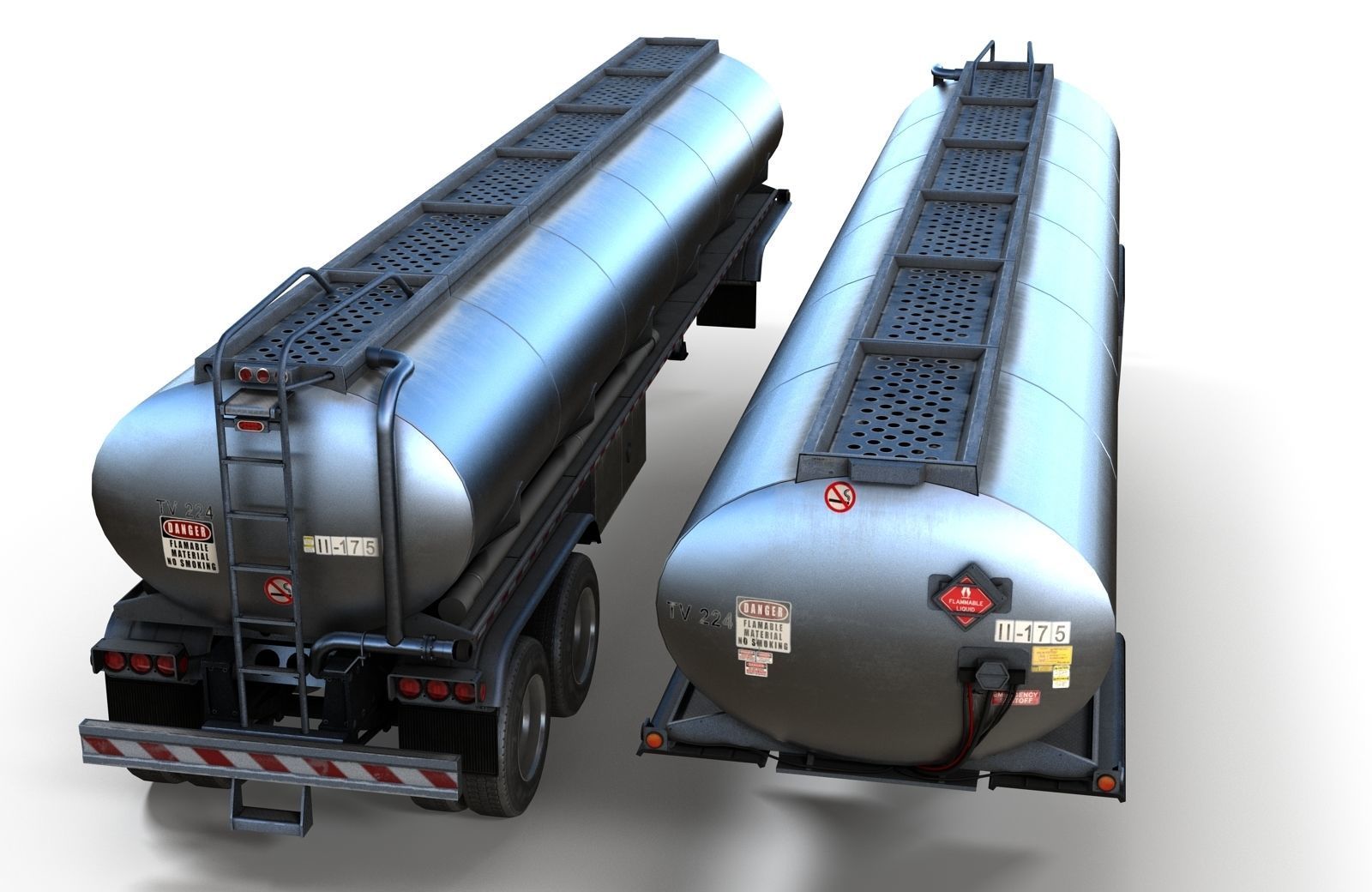Peterbilt 359 fuel trailer Low-poly 3D model_17
