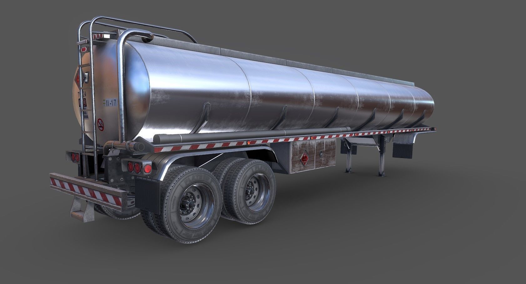 Peterbilt 359 fuel trailer Low-poly 3D model_51
